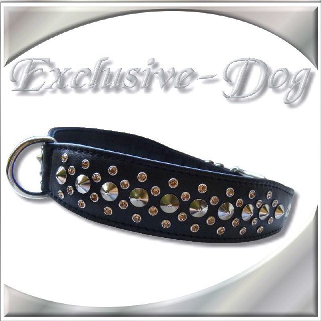 Lederhalsband Killer-Spitz Nieten Strass Dobermann